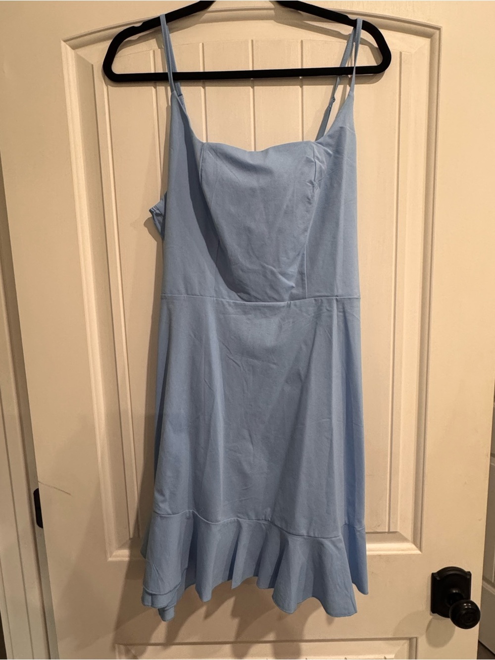 Light Blue Spaghetti Strap Midi Dress
